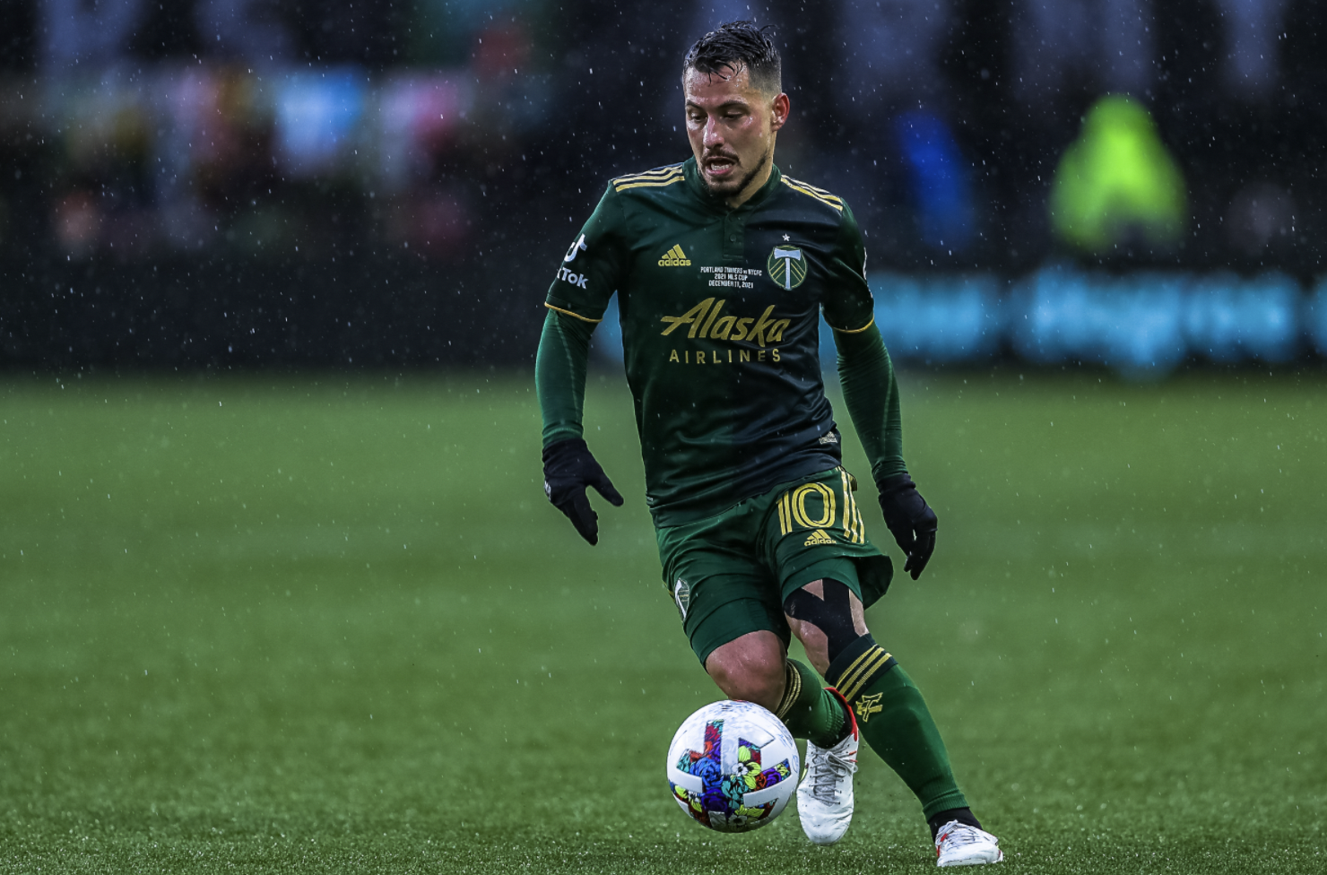 PORTLAND, OR - JULY 17: Portland Timbers goalkeeper Aljaz Ivacic (31) warms  up during a match between the Portland Timbers and Vancouver Whitecaps on  July 17, 2022 at Providence Park in Portland