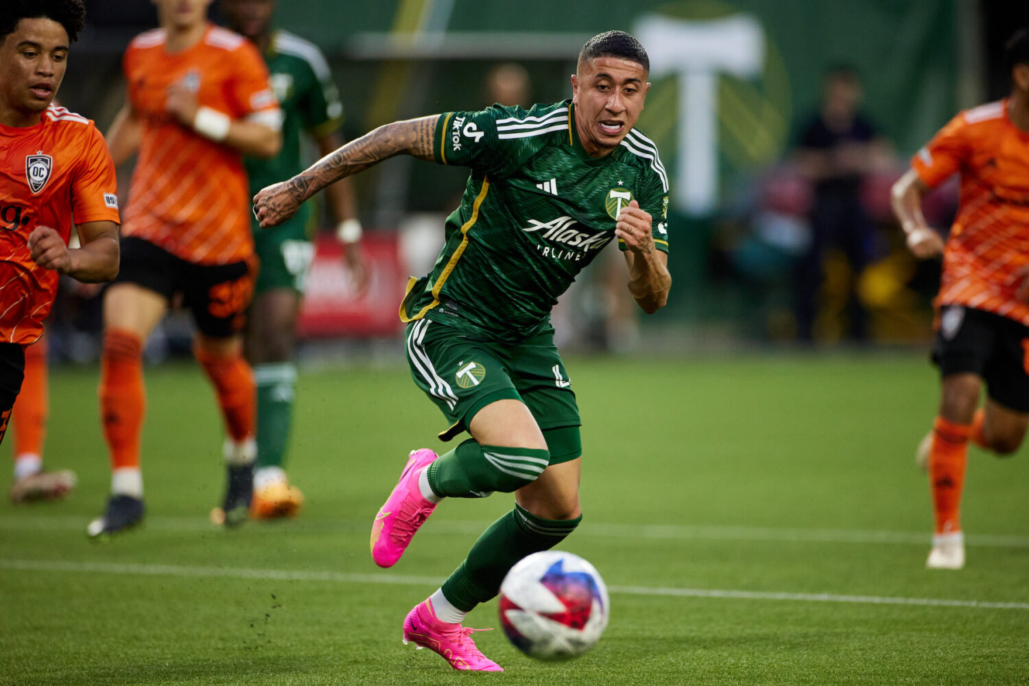 April 26 2023; Portland, OR, USA; Timbers vs Orange County SC in the US Open Cup at Providence Park. Photo: Craig Mitchelldyer-Portland Timbers