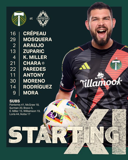 The Timbers vs Vancouver lineup